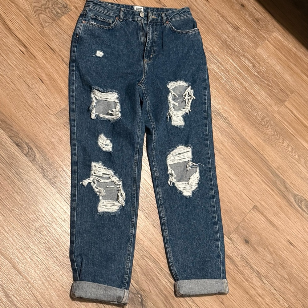 BDG Ripped High Rise Mom Jeans